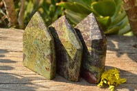 Polished Dragon Bloodstone Points  (Bastite) x 3 From Tshipies, South Africa - TopRock