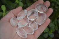 Polished Clear Bright Rock Crystal Galet / Palm Stones x 70 From Madagascar - Toprock Gemstones and Minerals 