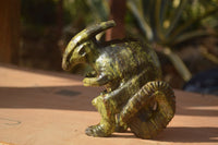 Polished  Leopard Stone Dinosaur Carvings x 2 From Zimbabwe - Toprock Gemstones and Minerals 