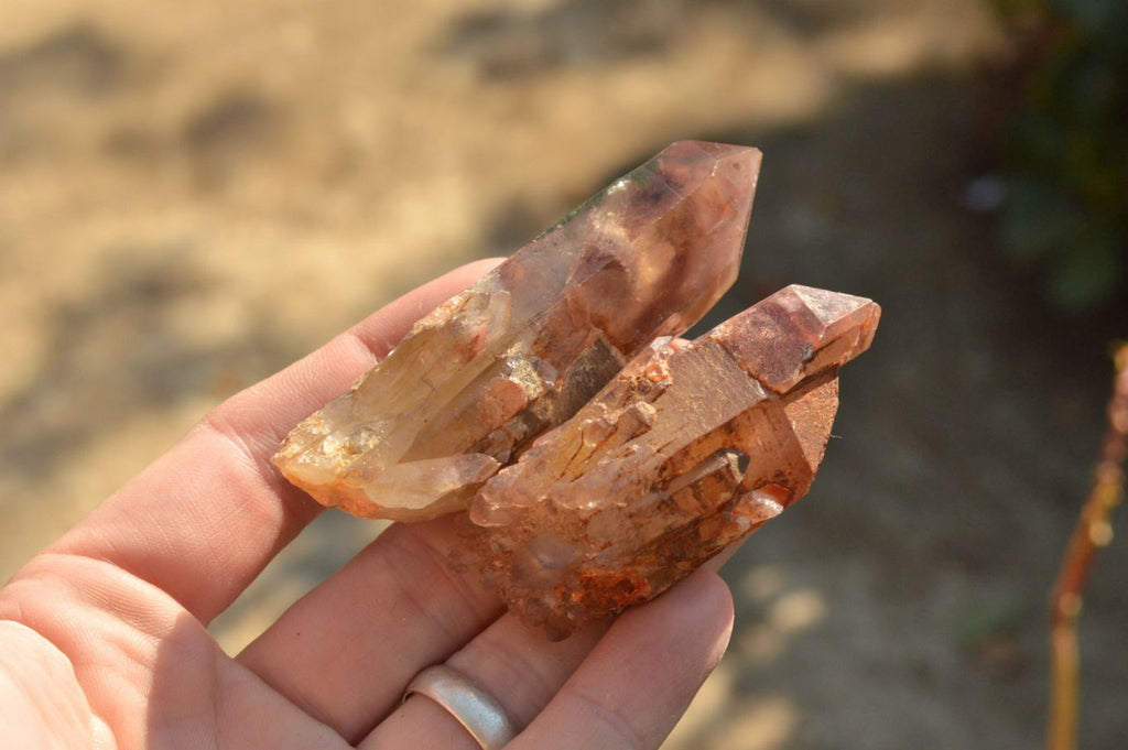 Natural Single Red Hematoid Phantom Quartz Crystals  x 35 From Karoi, Zimbabwe - TopRock