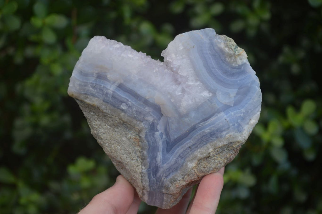 Natural Blue Lace Agate Geode Specimens  x 3 From Malawi - Toprock Gemstones and Minerals 