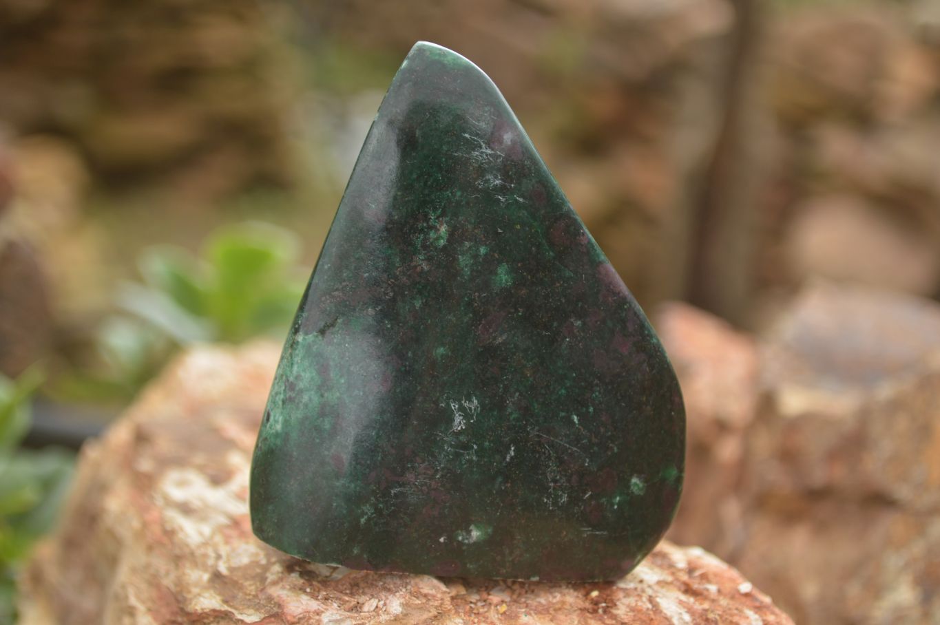 Polished Fluorescent Ruby Corundum In Chrome Verdite Free Forms x 6 From Zimbabwe - TopRock