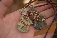 Polished  Copper Wire Wrapped Soapstone Eagle Pendants x 6 From Zimbabwe - Toprock Gemstones and Minerals 