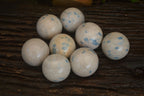 Polished Blue Spotted Spinel Quartz Spheres x 8 From Madagascar - Toprock Gemstones and Minerals 