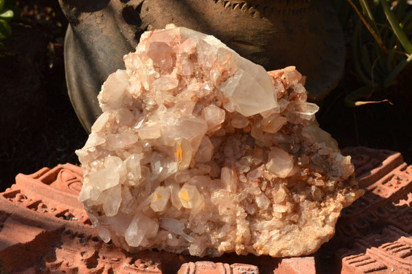 Natural Tangerine Quartz Clusters With Large Crystals  x 3 From Madagascar - TopRock