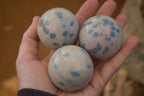 Polished Blue Spotted Spinel Quartz Spheres x 8 From Madagascar - Toprock Gemstones and Minerals 