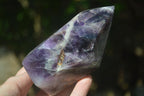 Polished Dark Chevron Amethyst Points  x 2 From Zambia - Toprock Gemstones and Minerals 