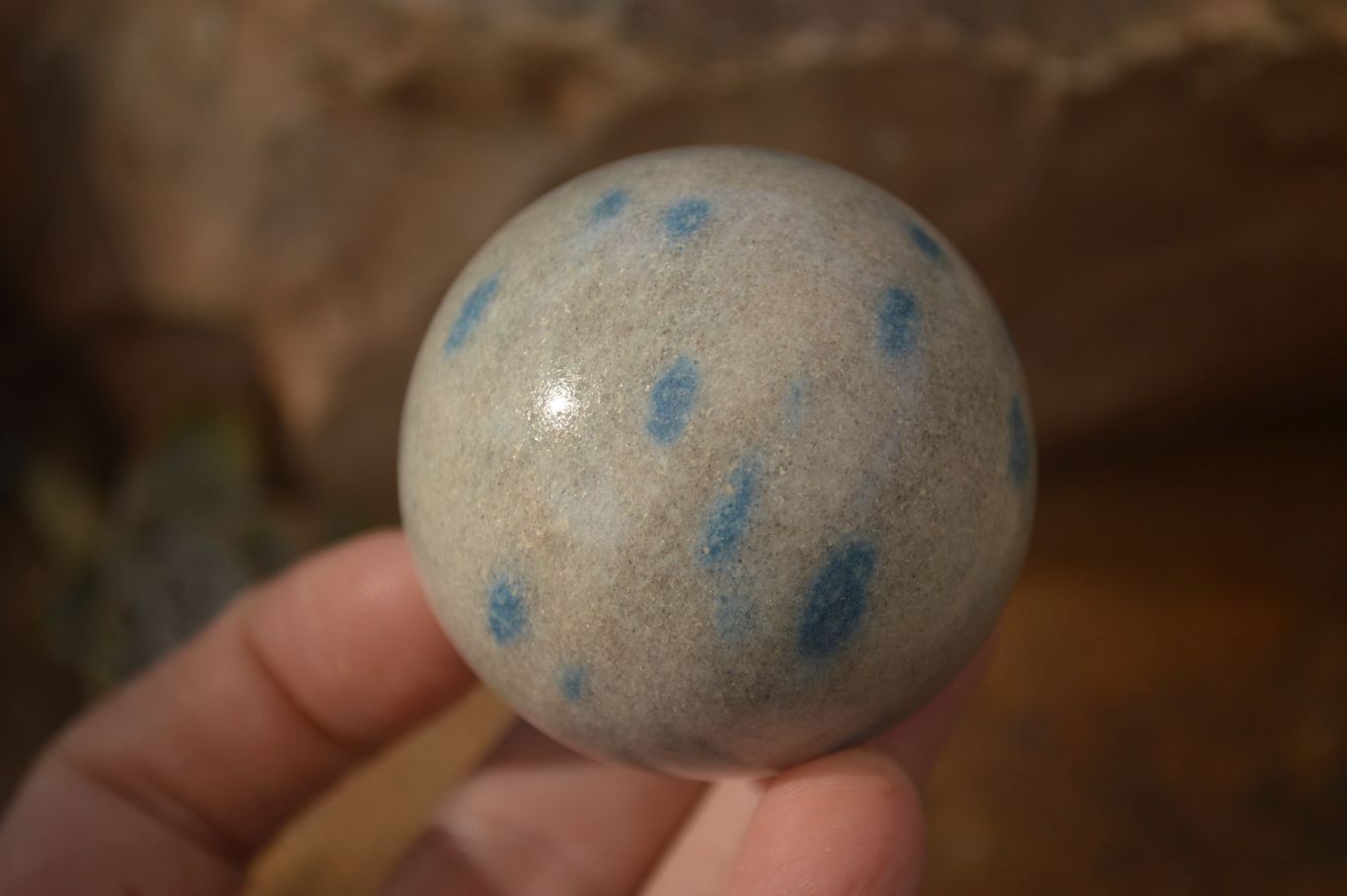 Polished Blue Spotted Spinel Quartz Spheres x 8 From Madagascar - Toprock Gemstones and Minerals 