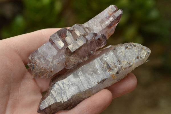 Natural Smokey Amethyst Window Quartz Crystals x 12 From Chiredzi, Zimbabwe - TopRock