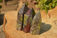 Polished Dragon Bloodstone Points  (Bastite) x 3 From Tshipies, South Africa - TopRock