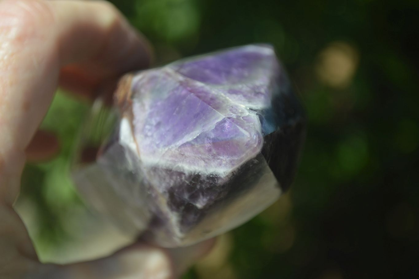 Polished Dark Chevron Amethyst Points  x 2 From Zambia - Toprock Gemstones and Minerals 