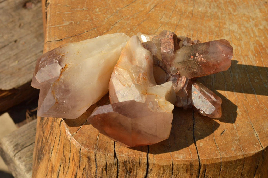 Natural Single Red Hematoid Phantom Quartz Crystals  x 35 From Karoi, Zimbabwe - TopRock