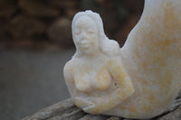 Polished White Marble Mermaid Carving x 1 From Zimbabwe - TopRock