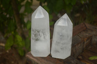 Polished Large Clear Quartz Points x 2 From Madagascar - Toprock Gemstones and Minerals 