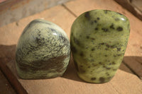 Polished Leopard Stone Standing Free Forms x 6 From Zimbabwe - Toprock Gemstones and Minerals 