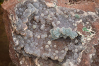 Natural Massive Drusy Coated Ball Malachite On Red Copper Dolomite Specimen x 1 From Likasi, Congo - Toprock Gemstones and Minerals 