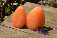 Polished Orange Twist Calcite Standing Free Forms  x 2 From Madagascar - TopRock