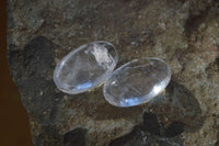 Polished Clear Bright Rock Crystal Galet / Palm Stones x 70 From Madagascar - Toprock Gemstones and Minerals 