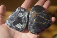 Polished Semi Translucent Watermelon Fluorite Free Forms  x 6 From Uis, Namibia - Toprock Gemstones and Minerals 