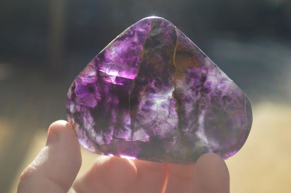Polished Semi Translucent Watermelon Fluorite Free Forms  x 6 From Uis, Namibia - Toprock Gemstones and Minerals 
