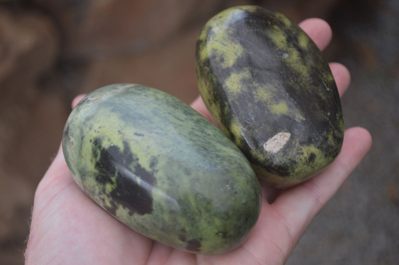 Polished Large Leopard Stone Palm Stones  x 6 From Zimbabwe - Toprock Gemstones and Minerals 