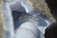 Natural Blue Lace Agate Geode Specimens  x 3 From Malawi - Toprock Gemstones and Minerals 