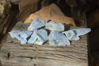 Natural Etched Blue Chalcedony Specimens  x 6 From Nsanje, Malawi - Toprock Gemstones and Minerals 