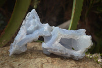 Natural Etched Blue Chalcedony Specimens  x 6 From Nsanje, Malawi - Toprock Gemstones and Minerals 