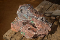 Natural Massive Drusy Coated Ball Malachite On Red Copper Dolomite Specimen x 1 From Likasi, Congo - Toprock Gemstones and Minerals 