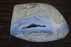 Polished Blue Lace Agate Standing Free Forms  x 2 From Nsanje, Malawi - Toprock Gemstones and Minerals 
