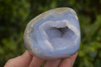 Polished Blue Lace Agate Standing Free Forms x 2 From Nsanje, Malawi - Toprock Gemstones and Minerals 