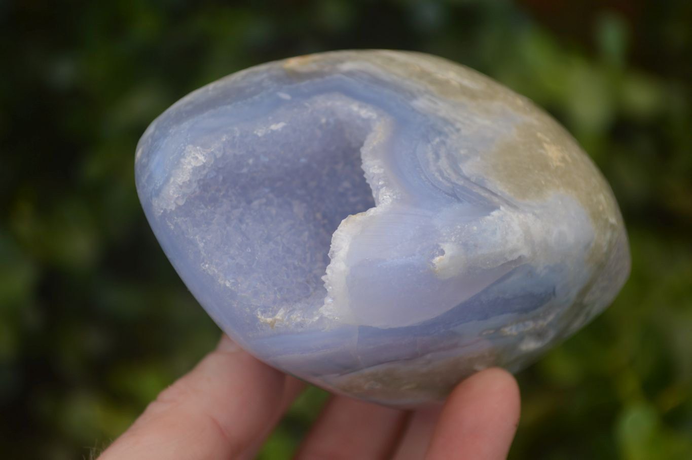Polished Blue Lace Agate Standing Free Forms x 2 From Nsanje, Malawi - Toprock Gemstones and Minerals 