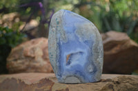 Polished Blue Lace Agate Standing Free Forms  x 2 From Nsanje, Malawi - Toprock Gemstones and Minerals 