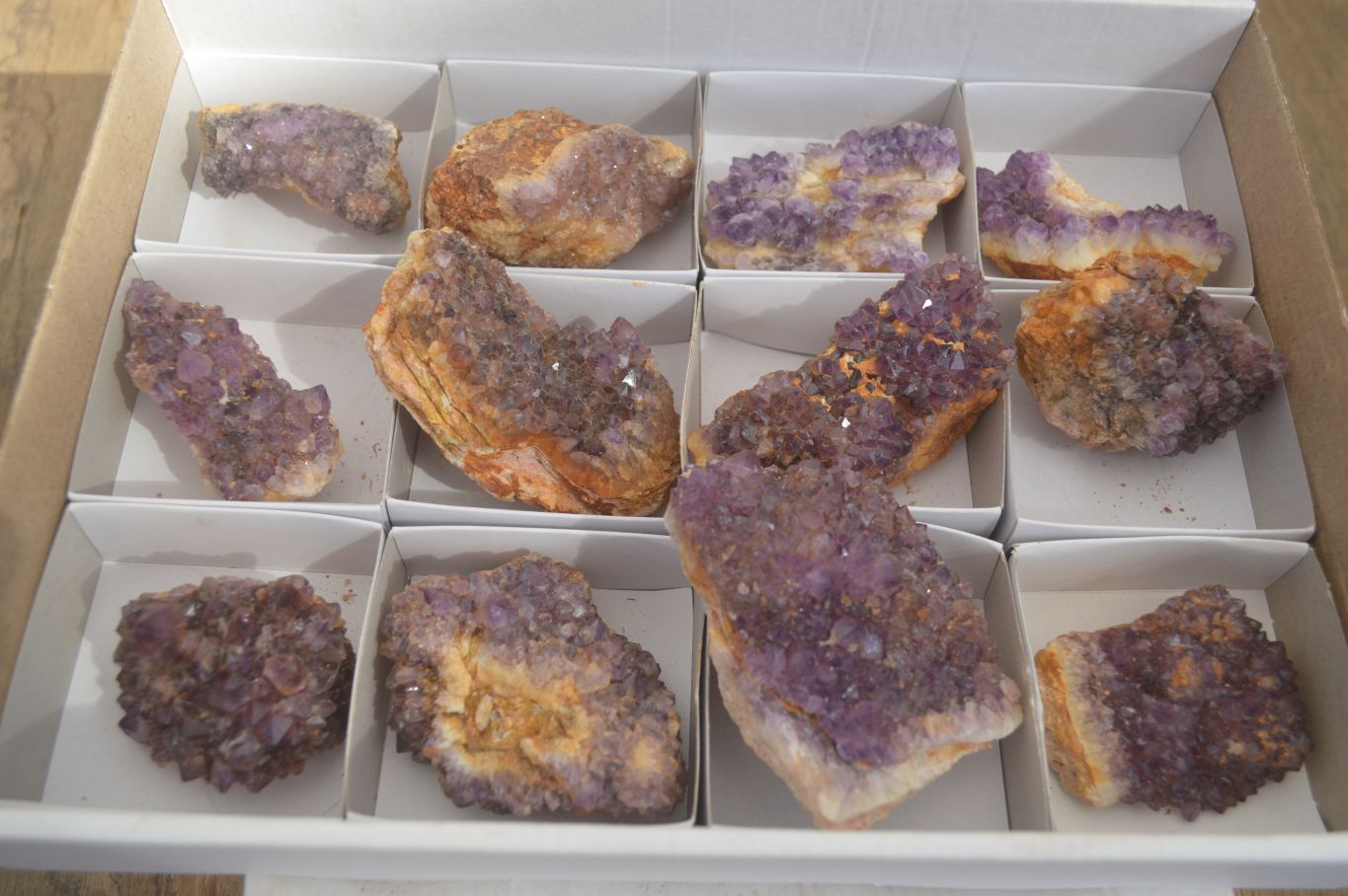 Natural Amethyst Crystal Plates x 12 From Mapatizya, Zambia - Toprock Gemstones and Minerals 