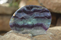 Polished Semi Translucent Watermelon Fluorite Free Forms  x 6 From Uis, Namibia - Toprock Gemstones and Minerals 