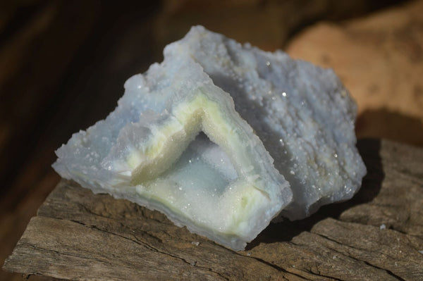 Natural Etched Blue Chalcedony Specimens  x 6 From Nsanje, Malawi - Toprock Gemstones and Minerals 