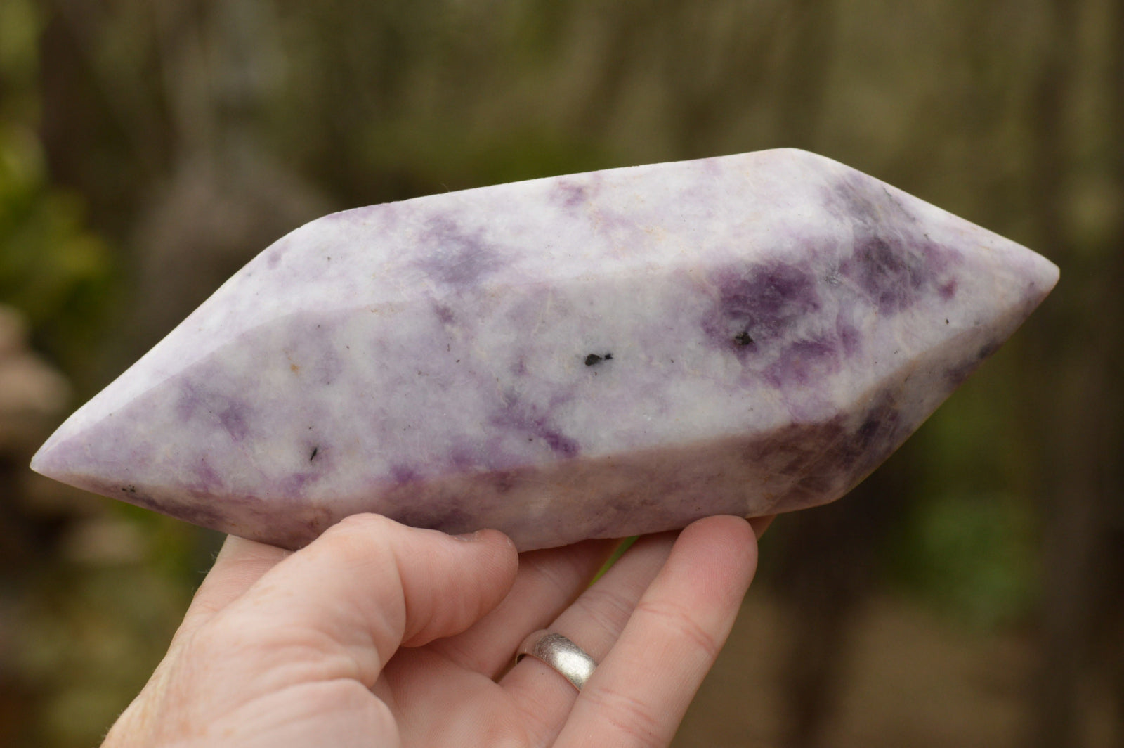 Polished Double Terminated Pale Lepidolite Points  x 4 From Zimbabwe - TopRock