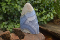 Polished Blue Lace Agate Standing Free Forms  x 2 From Nsanje, Malawi - Toprock Gemstones and Minerals 