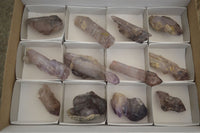 Natural Large Smokey Amethyst / Window Amethyst Crystals  x 12 From Chiredzi, Zimbabwe - Toprock Gemstones and Minerals 