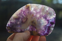 Polished Semi Translucent Watermelon Fluorite Free Forms  x 6 From Uis, Namibia - Toprock Gemstones and Minerals 
