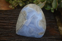 Polished Blue Lace Agate Standing Free Forms  x 2 From Nsanje, Malawi - Toprock Gemstones and Minerals 