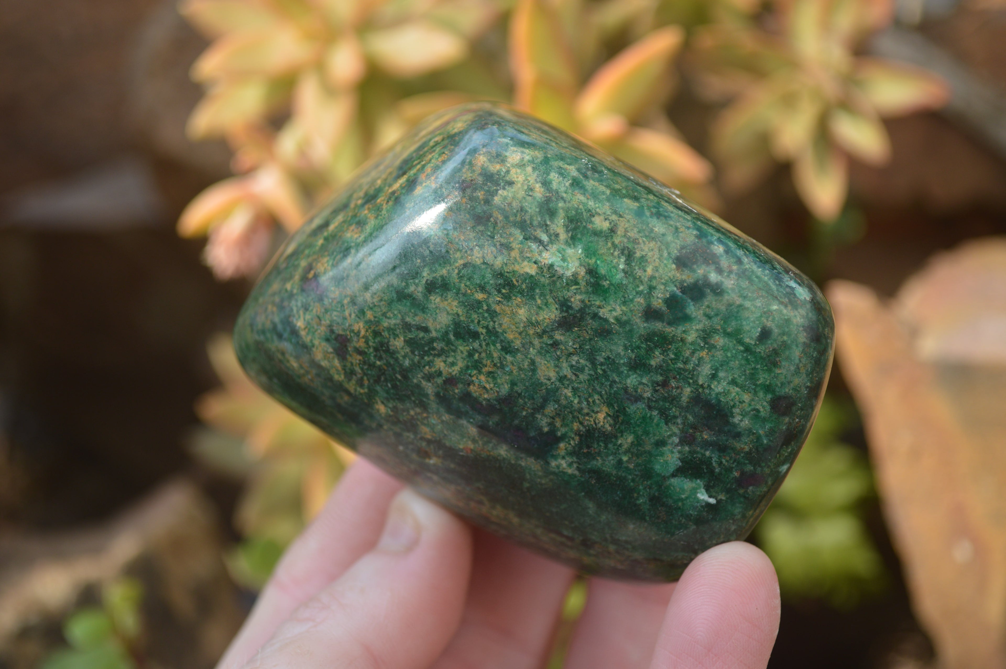 Polished Fluorescent Ruby Corundum In Chrome Verdite Free Forms x 6 From Zimbabwe - Toprock Gemstones and Minerals 