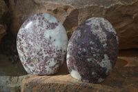 Polished Pink Rubellite Tourmaline In Feldspar & Quartz Matrix Standing Free Forms x 3 From Madagascar - Toprock Gemstones and Minerals 
