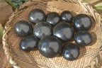 Polished Black Basalt Palm Stones x 12 From Madagascar - Toprock Gemstones and Minerals 