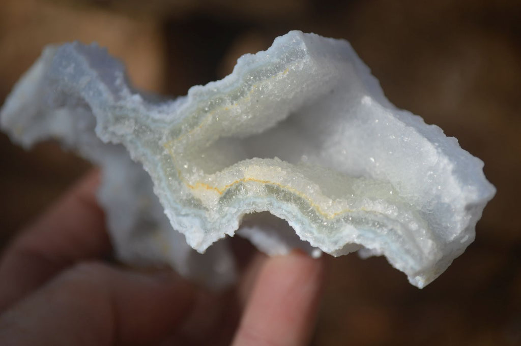Natural Etched Blue Chalcedony Specimens  x 6 From Nsanje, Malawi - Toprock Gemstones and Minerals 