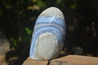 Polished Blue Lace Agate Standing Free Forms  x 2 From Nsanje, Malawi - Toprock Gemstones and Minerals 