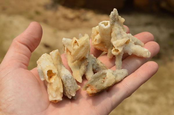 Natural Drusi Quartz Coated Calcite Pseudomorph Specimens  x 12 From Alberts Mountain, Lesotho - TopRock
