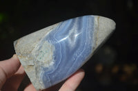 Polished Blue Lace Agate Standing Free Forms  x 2 From Nsanje, Malawi - Toprock Gemstones and Minerals 