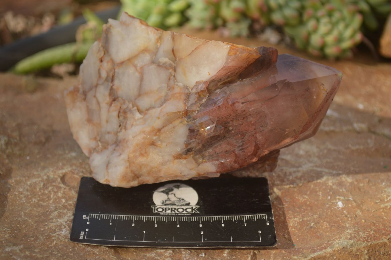 Natural Red Hematoid Phantom Quartz Specimens x 2 From Karoi, Zimbabwe - Toprock Gemstones and Minerals 