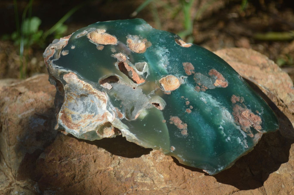 Polished Green Mtorolite / Chrome Chrysoprase Plates  x 2 From Zimbabwe - Toprock Gemstones and Minerals 